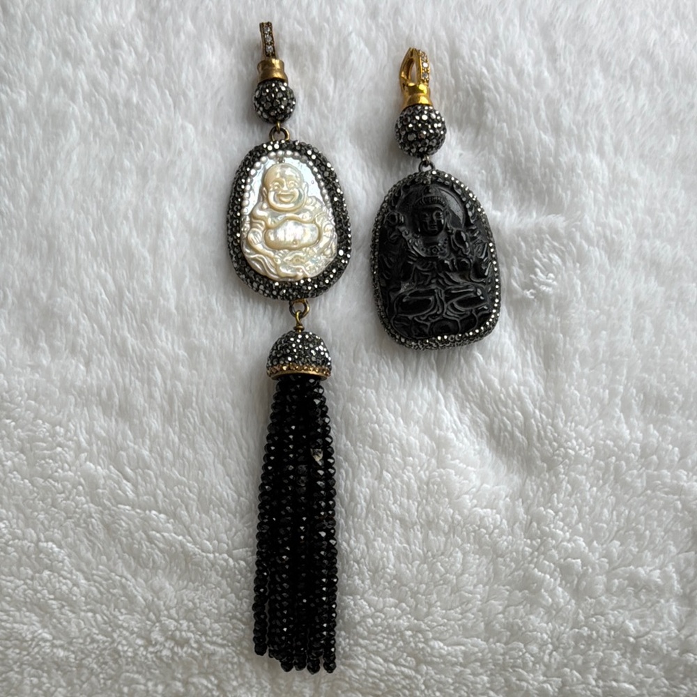 Rare Black and White Buddha Pendant Pendants
